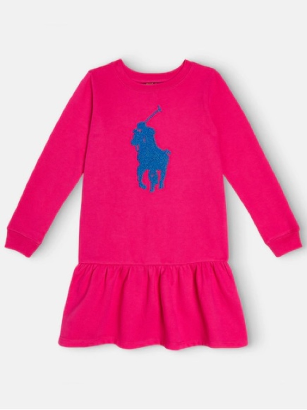 Polo by Ralph Lauren Hot Pink Girls' Pony Dress Pajama with Blue Logo